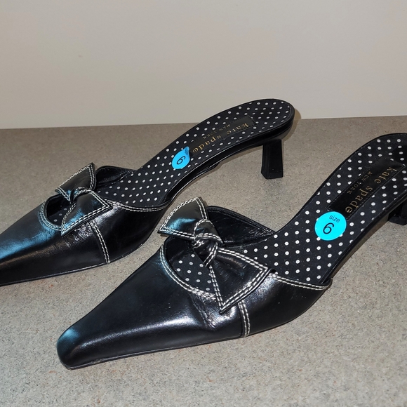 🐞Kate Spade Black Kitten Heel Slide In Shoes - Picture 4 of 5